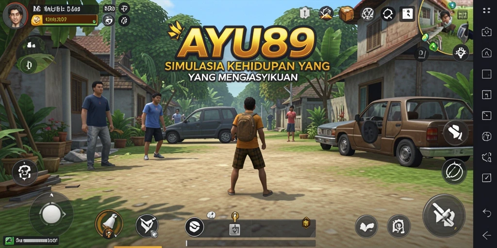 Tampilan gameplay AYU89 menampilkan keseruan simulasi kehidupan.