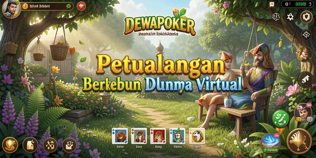 Tampilan gameplay DEWAPOKER dengan aktivitas berkebun yang seru.