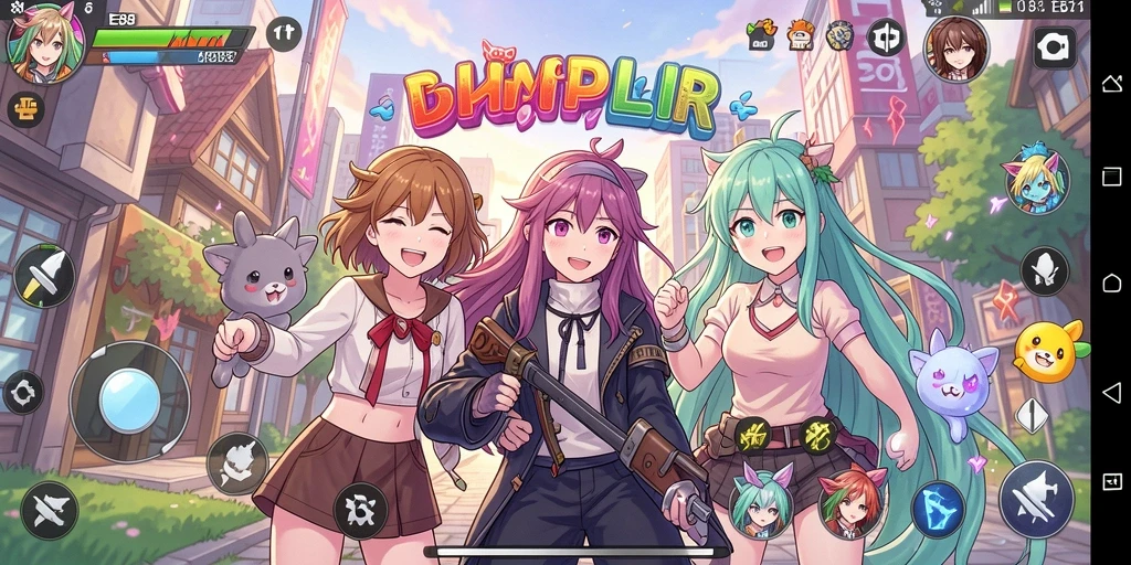 Screenshot gameplay E88 menampilkan aksi karakter anime yang dinamis dan penuh warna.
