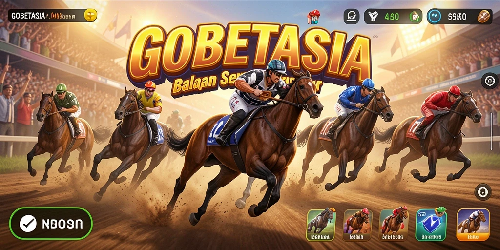 Screenshot gameplay GOBETASIA yang menampilkan aksi balapan mendebarkan.