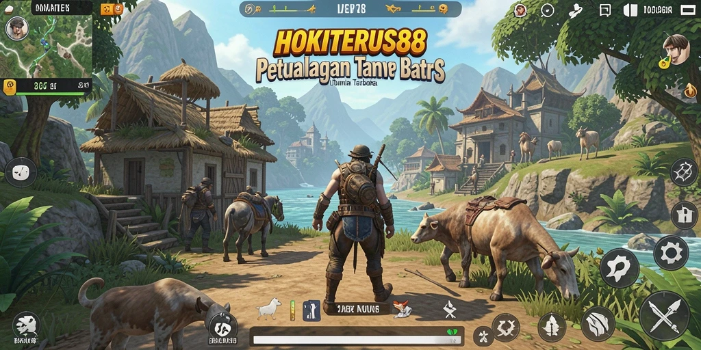 Screenshot utama HOKITERUS88 menampilkan karakter utama beraksi di dunia Open World.