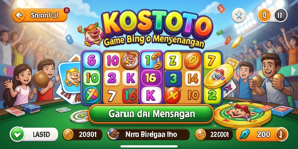 Screenshot gameplay KOSTOTO menunjukkan keseruan bermain Bingo.