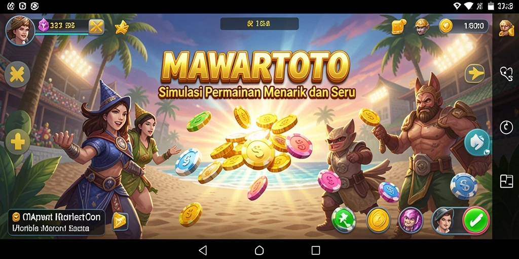 Screenshot gameplay MAWARTOTO menunjukkan aktivitas bisnis yang seru.