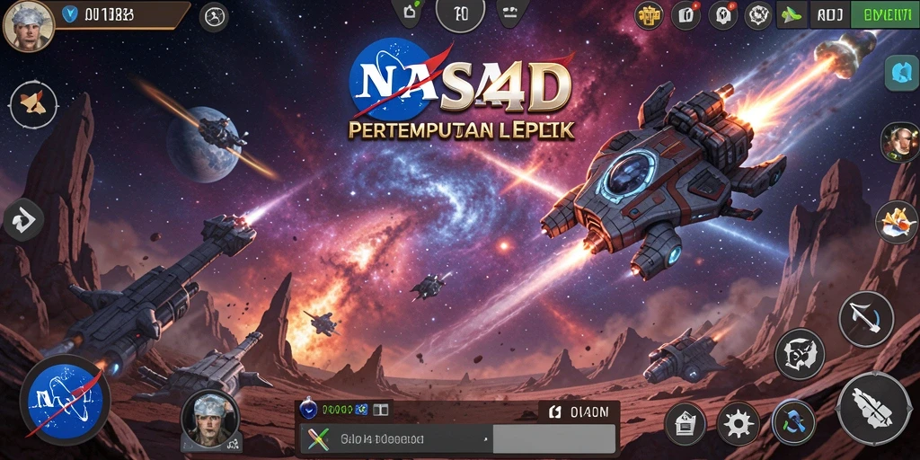 Screenshot gameplay <strong>NASA4D</strong> yang menampilkan pertempuran luar angkasa yang seru.