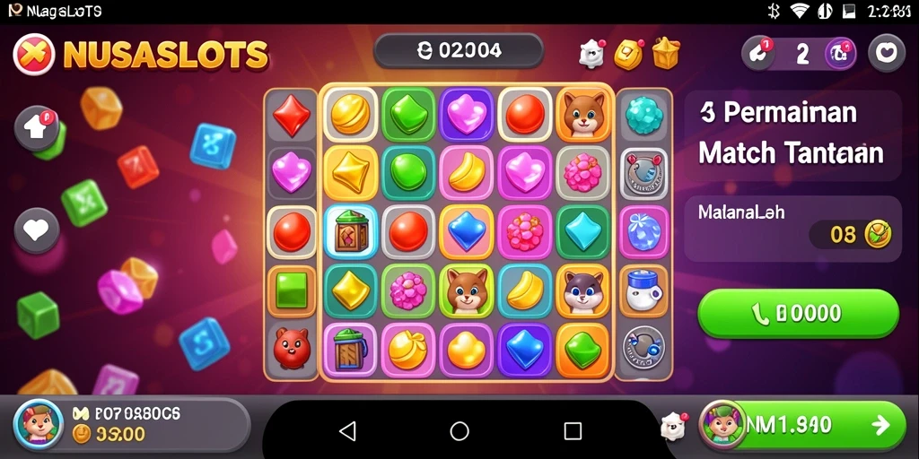 Tampilan gameplay seru dari NUSASLOTS saat mencocokkan item.