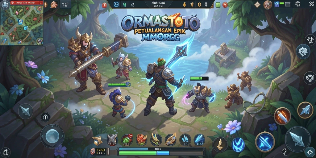 Screenshot permainan ORMASTOTO menunjukkan aksi petualangan MMORPG yang seru.