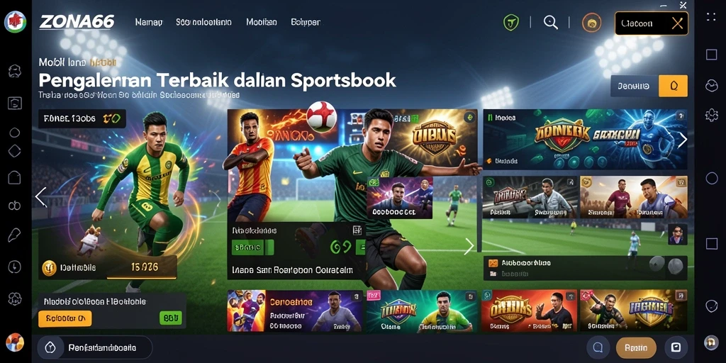 Screenshot ZONA66 menampilkan tampilan taruhan olahraga yang menarik.